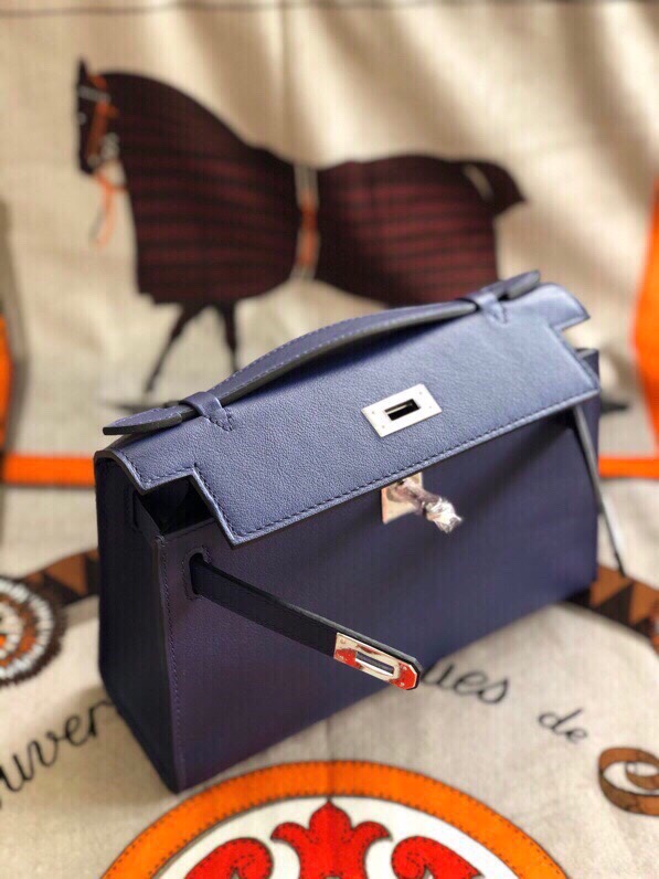 에르메스 미니 켈리백22 블루사파이어 은장 스위프트